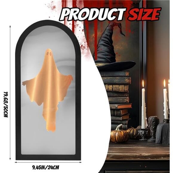 2025 Halloween Hologram Ghost Mirror - Spooky LED Indoor Decor, Scary Party - Picture 3 of 7